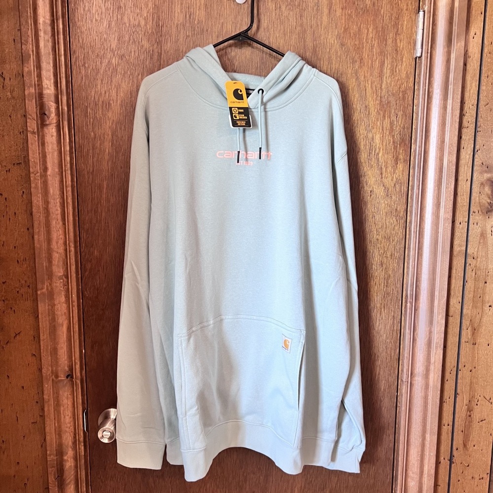 CARHART-Women's Light Teal‎ Pullover with Pocket Phone Holder Size 2XL Tall